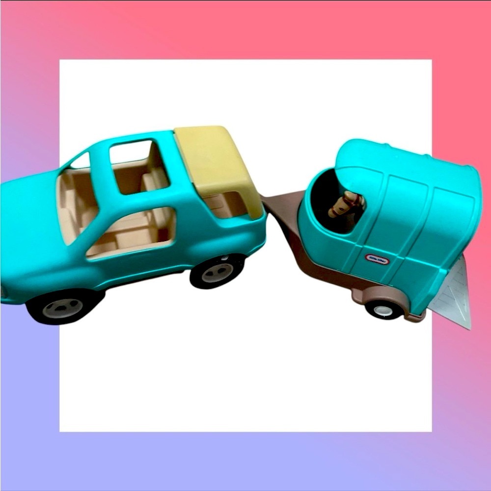 Little tikes horse dollhouse trailer & truck with cover complete set!